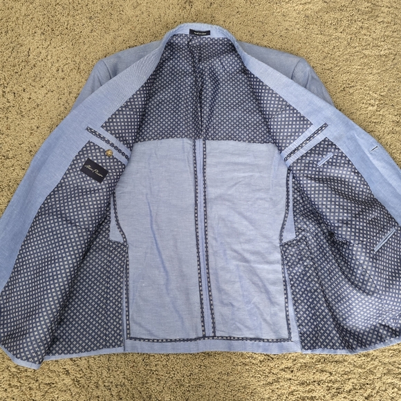 Allen Flusser Light Blue 2 Button Blazer - Picture 6 of 12